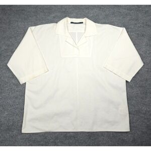 SOFIE D'HOORE Top Shirt Women's 40 White 3/4 Sleeve Collared Oversized Cotton *